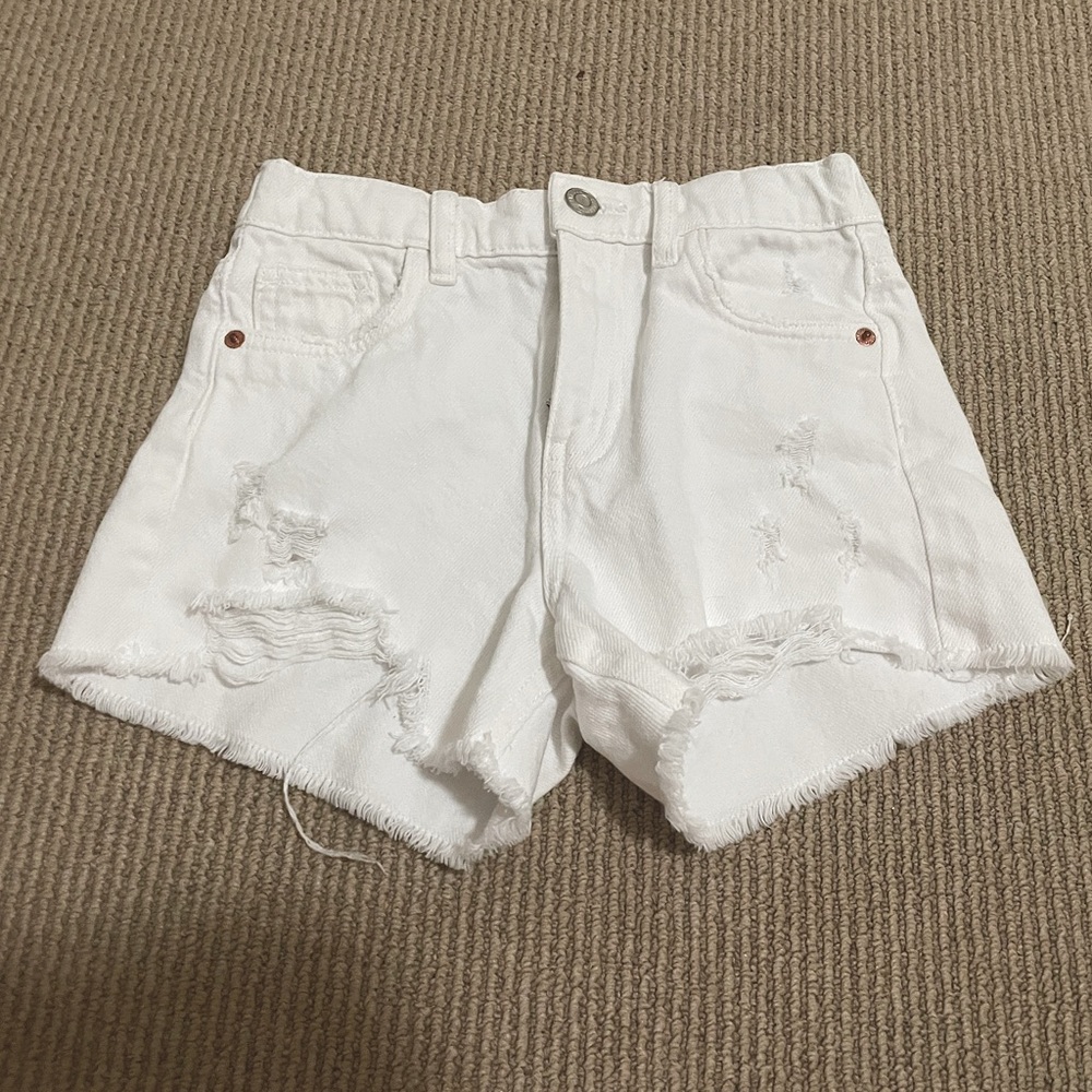 ZARA kids white jean shorts